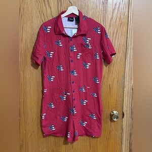 Disney NWT women’s romper patriotic Mickey sz small